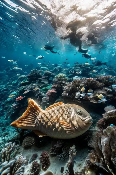 <lora:Underwater world_20231215022319:0.75>, photo_unp, realistic photo of an Underwater world, <lora:Fish_shaped_waffle_v1:0.5> taiyaki (waffle:0.4) under the sea, swimming, no humans, (masterpiece:1.0), (best quality:1.0), beautiful, (intricate details), unity 8k wallpaper, ultra detailed, sunlight