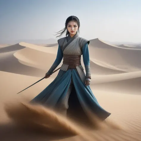 best quality, highres, masterpiece, outdoors, nice face , beautiful girl, Qin Dynasty, tattered chivalrous costume, tattered clothing, wind,
1girl,solo,full body, photo, realistic, desert,
<lora:SDXL Timothee Chalamet as Paul Atreides Dune style CF Timothee Chalamet;Timothee Chalamet as Paul Atreides;Paul Atreides;in Dune style:0.7>in Dune style,Paul Atreides,
<lora:SDXL Goth__V1:0.5>
