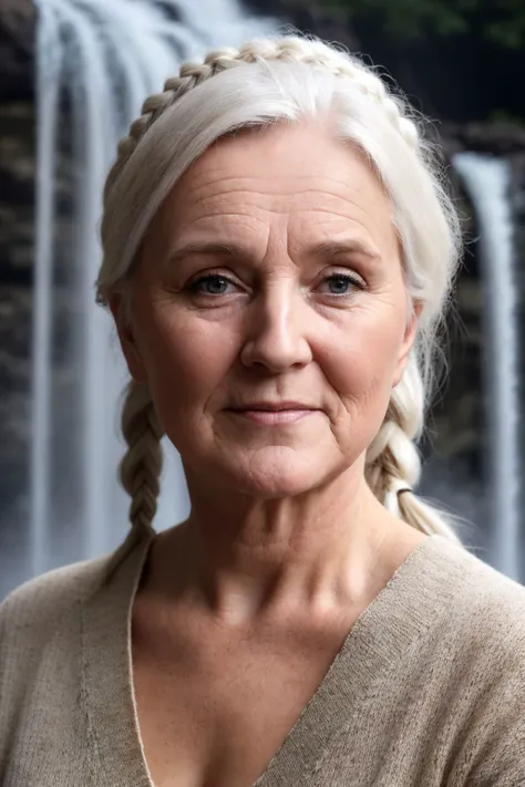 portrait, (mature old irish:1.3) woman, (skindentation:1.3), (detailed wrinkled face), (chubby:1.3), black eyes, white hair, waterfall braid
masterpiece, best quality, high resolution, 8k, sharp focus, muted colors, professional, depth of field, photorealistic, maximum details, (RAW photo, highest quality)