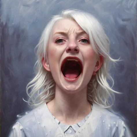realistic (Mugshot:1.2) of a (polumna:1.1), (screaming:1.5), (white hair color:1.05), (hairstyle:1.2), (wunter:1.3), (abs:1.5), (snowstorm:1.), by Jeremy Lipking, by William Bouguereau, (by Alphonse Mucha:0.5), sabudenego, jeremy lipking, masterpiece