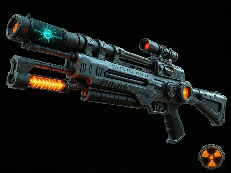 picture of gun handmade laser rifle nuclear cell science fiction futuristic glowing electricity Danger sign <lora:falloutgun:0.6:hr=0> falloutgun
<lora:SDXL DET more_art-full_v1:0.2>