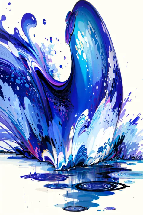 (best art,:1.3),blue theme, white theme, ultra high res, masterpiece, best quality, <lora:slimegirl11:1.3> slime girl