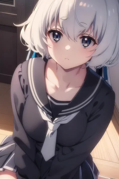 junkokonno, <lora:junko konno s2-lora-nochekaiser:1>,
junko konno, low twintails, (black eyes:1.5), twintails, white hair,
BREAK sailor dress, serafuku, skirt, school uniform, white necktie, necktie, long sleeves,
BREAK looking at viewer, full body,
BREAK indoors, classroom,
BREAK <lyco:GoodHands-beta2:1>, (masterpiece:1.2), best quality, high resolution, unity 8k wallpaper, (illustration:0.8), (beautiful detailed eyes:1.6), extremely detailed face, perfect lighting, extremely detailed CG, (perfect hands, perfect anatomy),