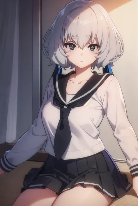 junkokonno, <lora:junko konno s2-lora-nochekaiser:1>,
junko konno, low twintails, (black eyes:1.5), twintails, white hair,
BREAK sailor dress, serafuku, skirt, school uniform, white necktie, necktie, long sleeves,
BREAK looking at viewer, full body,
BREAK indoors, classroom,
BREAK <lyco:GoodHands-beta2:1>, (masterpiece:1.2), best quality, high resolution, unity 8k wallpaper, (illustration:0.8), (beautiful detailed eyes:1.6), extremely detailed face, perfect lighting, extremely detailed CG, (perfect hands, perfect anatomy),