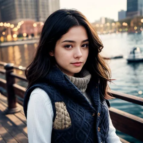 (Chicago Navy Pier, SFW, cozy sweater, quilted vest, skinny jeans, ankle boots, enjoying the lakeside attractions, early evening:1.35) Instagram_Influencer_115_By_Stable_Yogi
Faceshot_By_stable_yogi
Styler_Embedding_By_Stable_Yogi
<lora:Detail Blaster By Stable Yogi:0.5>
(center_parted_long_wavy_hair)