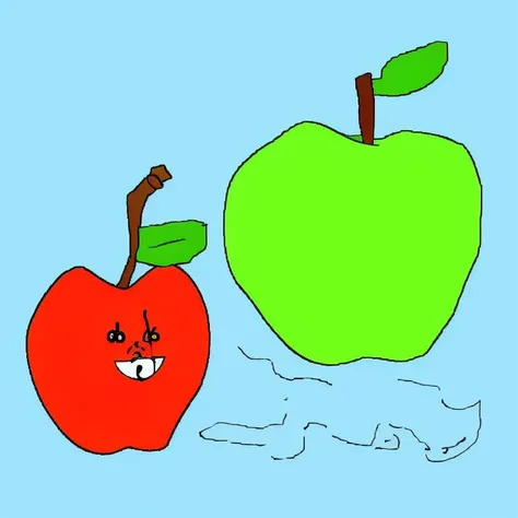 a cartoon of an apple ms paint style <lora:ms-paint-lora:1>