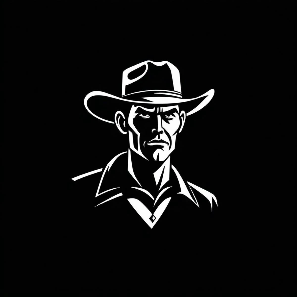 modern_logo style image of a cowboy, noir
 <lora:Modern_Logo_v1.1:1.0>