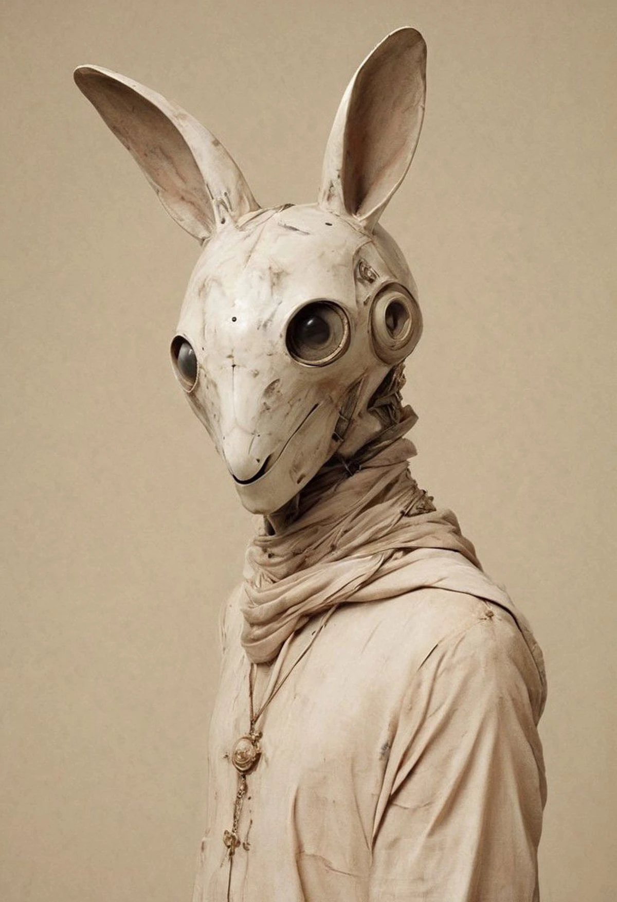 Craft a captivating neon-pastel caption for a photo capturing the essence of a cyborg Bedouin sorcerer, defying expectations by conjuring a whimsical robot 'freak' from an oversized top hat. The peculiar figure emerges clad in a comically ill-fitted rabbit costume, set against a vintage, smoky backdrop.
very detailed, atmospheric haze, Film grain, cinematic film still, shallow depth of field, highly detailed, high budget, cinemascope, moody, epic, OverallDetail, gorgeous, 2000s vintage RAW photo, photorealistic, candid camera, color graded cinematic, eye catchlights, atmospheric lighting, skin pores, imperfections, natural, shallow dof