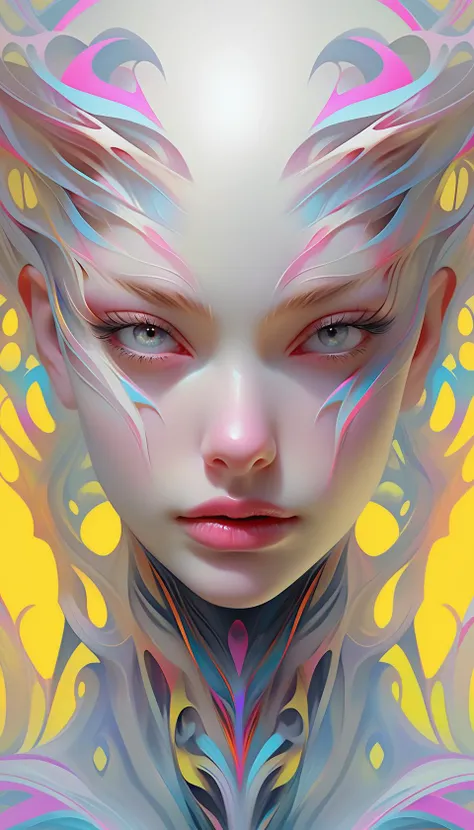 1 paladin female, oversized clothing, detailed face portrait, fractal, motion blur, ,sacred fractal structures, glitchpunkdreamy mood by Marc Quinn ,