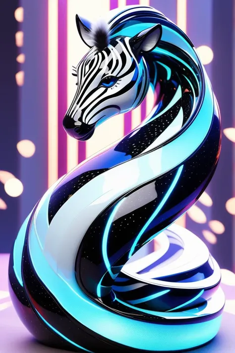 (Art Deco,Futuristic :1.3), ( shimmering light,Energy material ), (mascot Zebra Snake:1.2),, (masterpiece,best quality:1.6)