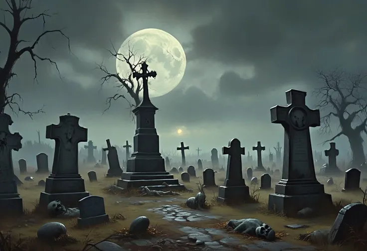 Dark Fantasy Art, Dark Moody Atmosphere.
The book cover of "The Night of the Halloween Zombies" is a visual feast of eerie delight. Picture an ominous full moon casting a pale, ghostly glow over an abandoned graveyard. The gravestones are cracked and moss-covered, with gnarled, leafless trees casting sinister shadows. Emerging from the earth are the ghoulish hands and faces of zombies, their eyes glowing with a menacing light.
Dramatic, mysterious, dark moody atmosphere, dark, moody, dark fantasy style, Halloween vector. Every element in the picture is balanced like in a perfect wallpaper ready for halloween pc desktops.
Human desperation. lightning, storm, thunder
Dark scene.
Cluttered scene.
Front view, centered.
In "Gothic Photoshoot" aesthetic.
By "Simon Stalenhag".
Life-like details.
Cinematic.
Dramatic.
Dynamic.
Extremely refined lines and and shapes.
Extremely refined details on objects.
Sharp details.
Wide range of colors.
Many details everywhere. Ray-Tracing. Anti-Aliasing. Realistic soft shadows. Low saturation colors. Insane quality. Insane resolution. Insane details. Masterpiece. 32k resolution.
