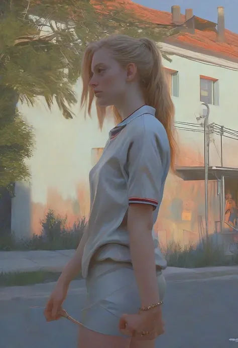 Hyper-Stereotypical 80' high-school 18yo
skater girl in sporty summer outfit,
looking at the sun playing outside the suburban zone in a sunny day gives the shoulder at the viewer.
Queen Of The Hill.
Dusk.
Long shadows.
By "Simon Stalenhag".
Life-like details.
Cinematic.
Dramatic.
Dynamic.
Extremely refined lines and and shapes.
Extremely refined details on objects.
Sharp details.
Wide range of colors.
Many details everywhere. Ray-Tracing. Anti-Aliasing. Realistic soft shadows. Low saturation colors. Insane quality. Insane resolution. Insane details. Masterpiece. 32k resolution. Photography, high-resolution, dynamic, energetic. Optimized for FLUX.
Enhancements:
Ray tracing to create realistic reflections and shadows, adding depth to the eerie ambiance.
Path tracing for precise lighting effects and accurate simulations of light interactions.
Anti-aliasing for smooth edges and a clean, high-quality look.
HDR (High Dynamic Range) for vibrant colors and enhanced contrast.
Depth of field to emphasize the detailed foreground with a slightly blurred background for a dramatic effect.
Ambient occlusion for realistic shading and depth in crevices and corners.
Many details everywhere. Realistic reflections. Realistic soft shadows. Ironic.
Spiritual.
Partially introspective.
Uplifting.
Insane quality. Insane resolution. Insane details. Masterpiece.
By Caravaggio.