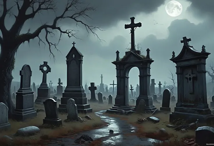 Dark Fantasy Art, Dark Moody Atmosphere.
The book cover of "The Night of the Halloween Zombies" is a visual feast of eerie delight. Picture an ominous full moon casting a pale, ghostly glow over an abandoned graveyard. The gravestones are cracked and moss-covered, with gnarled, leafless trees casting sinister shadows. Emerging from the earth are the ghoulish hands and faces of zombies, their eyes glowing with a menacing light.
Dramatic, mysterious, dark moody atmosphere, dark, moody, dark fantasy style, Halloween vector. Every element in the picture is balanced like in a perfect wallpaper ready for halloween pc desktops.
Human desperation. lightning, storm, thunder
Dark scene.
Cluttered scene.
Front view, centered.
In "Gothic Photoshoot" aesthetic.
By "Simon Stalenhag".
Life-like details.
Cinematic.
Dramatic.
Dynamic.
Extremely refined lines and and shapes.
Extremely refined details on objects.
Sharp details.
Wide range of colors.
Many details everywhere. Ray-Tracing. Anti-Aliasing. Realistic soft shadows. Low saturation colors. Insane quality. Insane resolution. Insane details. Masterpiece. 32k resolution.