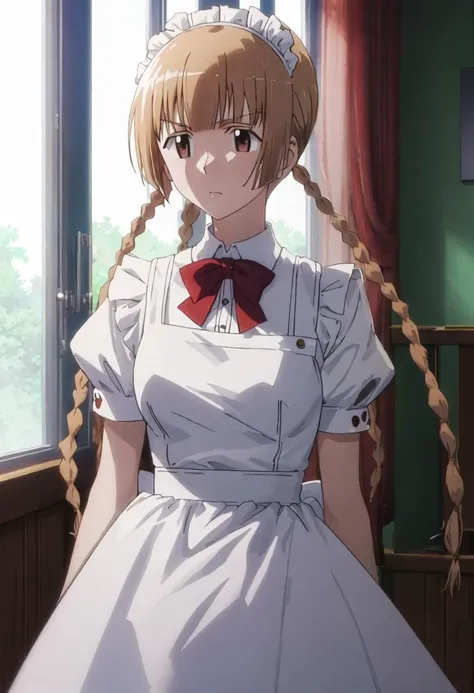 best quality, masterpiece, highres, solo, {igarashi_kaede_seitokaiyakuindomo:0.90}, {maid:1.40}, {long maid dress:1.15}