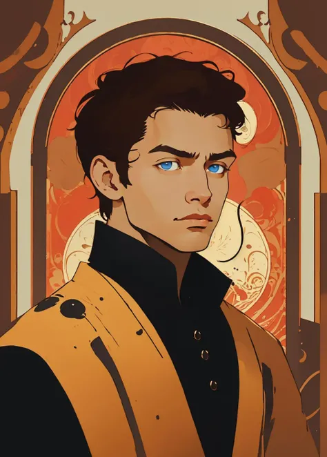 a male teenager with black robe, pretty boy,
portrait, facing viewer, 1boy, solo,
blue eyes, brown hair long:1, dnd a character profile,
<lora:derpd - DerpdeedooStyle:0.5> derpd
<lora:PZH_tarot_electronic:0.8>
<lora:comicDiffusion_v2:0.8>