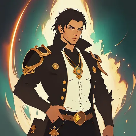 ilya kuvshinov, rossdraws, tom bagshaw, global illumination, radiant light, detailed and intricate environment, an anime artstation, portrait of a ruggedly handsome but joyful pirate, male, masculine, upper body, d & d, fantasy, intricate, elegant, highly detailed, digital painting, artstation, concept art, matte, sharp focus, illustration, art by artgerm and greg rutkowski and alphonse mucha, full body