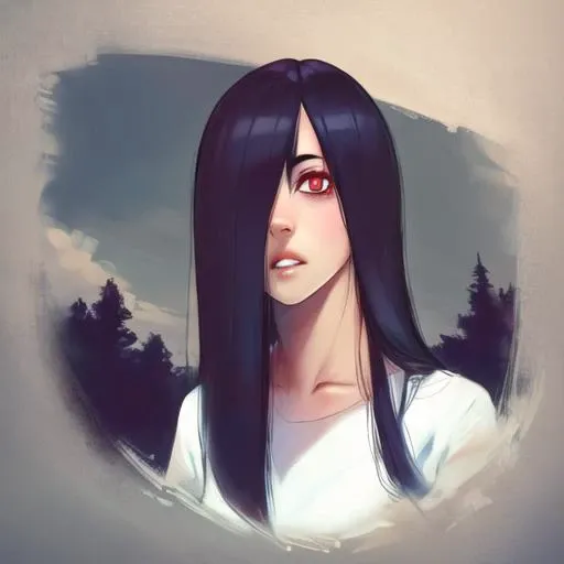 ((masterpiece)),(best quality), absurdres,sadako_yamamura,red eyes, white dress,<lora:Sadakobest:0.8>, ,sabucartoon, portrait, upperbody, <lora:thesabuStyleV2Locon_v6Type3:1>,