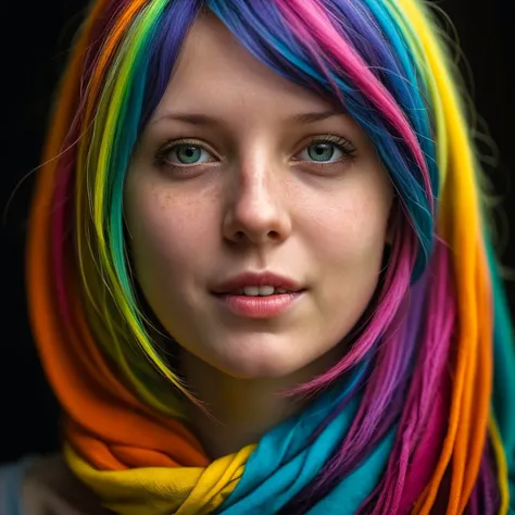 50mm, a 25 yo woman, colourful