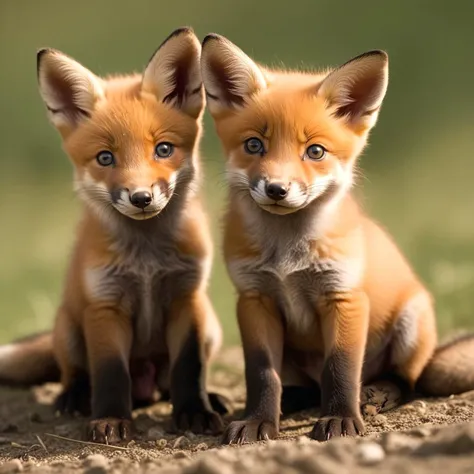 2  fox puppies ,  national geographic
