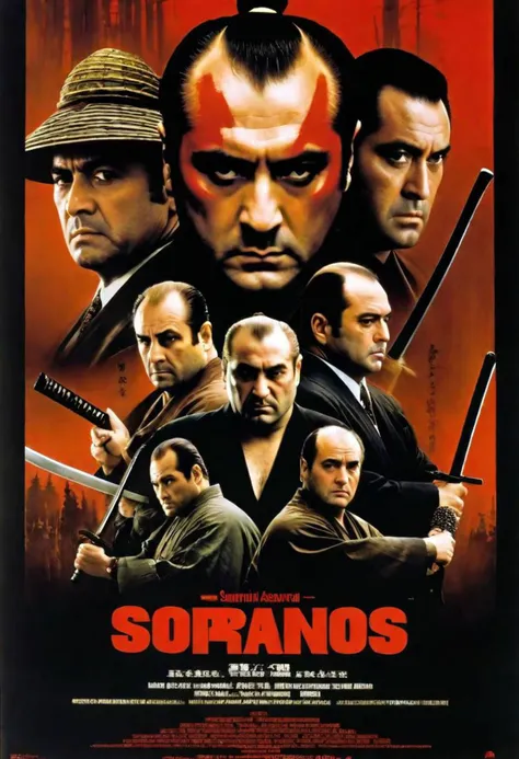 Poster. The sopranos as a Samurai moviected by Akira Kurosawa