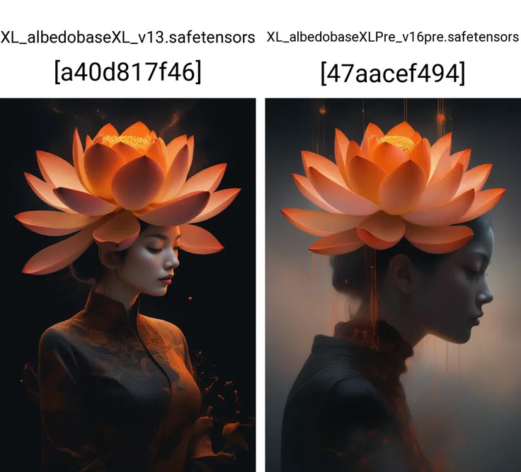 pitch black dark background, [:blooming lotus supernaturalism :6] rising orange vapors [in the form of a duotone (woman's profile looking down:0.3)::4], masterpiece by Anna Dittman, Dan Hillier, Jean Nouvel, Germaine Krull, glitch art, dark art, digital artwork, illustrative, painterly, matte painting  <lora:xl_more_art-full_v1:-0.25>
