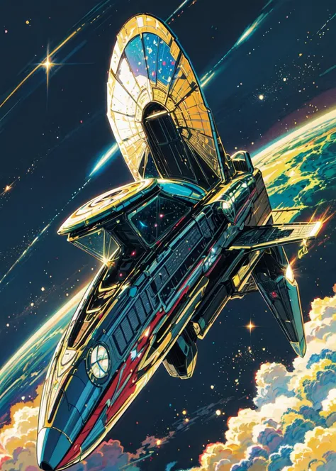 <lora:Ghibli_v6:0.8> <lora:add_detail:0.8>
((masterpiece)), (best quality), (ultra detailed), (digital), rocket ship, space, nebula in the background, anime style, intricate, elaborate detail, ((vivid)) colors, high saturation