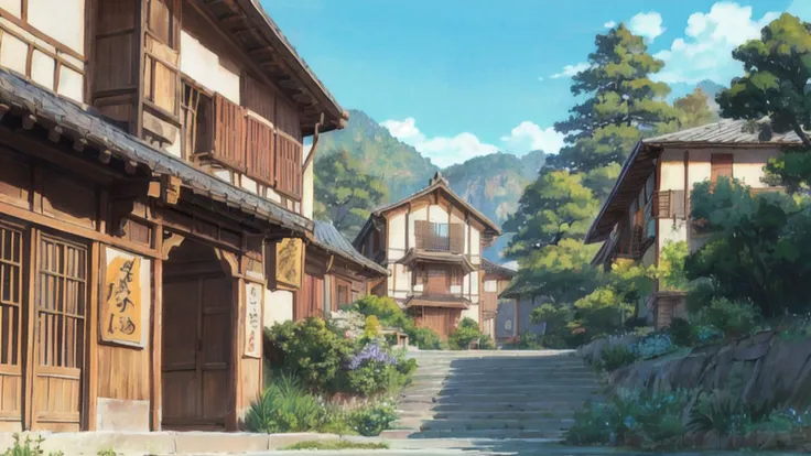 outdoor in the golden hour
Background Ghibli style village,
(fujifilm 16k) ,hyperrealistic, intricate detail, autolevel, dark, art nouveau, dramatic, desaturated, (expansive), intricate <lora:Ghibli_v4:0.8>