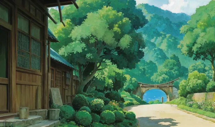 <lora:Pyramid lora_Ghibli_n3:1>,hayao miyazaki,Ghibli,Scenery,