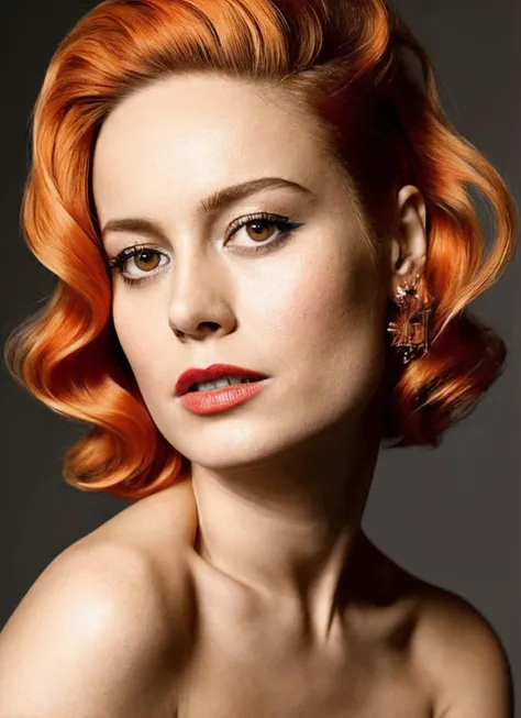 portrait of sks woman by Flora Borsi, style by Flora Borsi, bold, bright colours, orange Mohawk haircut, ((Flora Borsi)), <lora:locon_brie_v1_from_v1_64_32:1.3>