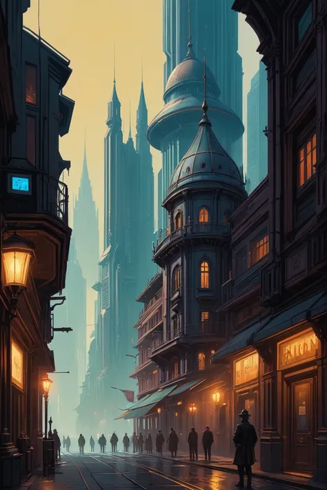 finely detailed scifi digital painting, scifi victorian aesthetic city at the beginning of the universe<lora:EnvyStarlightScifiDigitalPainting02:1.25>