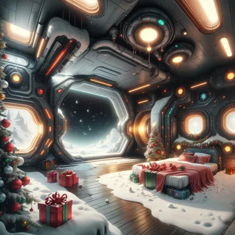<lora:add_detail:0.8>,
<lora:XmasTech-20:1>, scifi, XmasTech,
futuristic bedroom