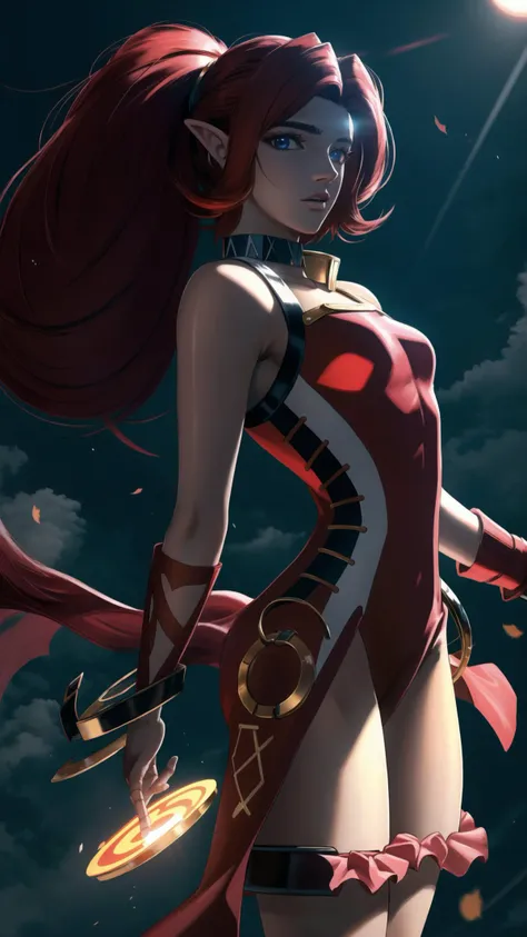 <lora:Din_Zelda_Anime:0.8> Din Zelda, (tan:1.25), red unitard, BREAK, <lora:JOJO'S_BIZARRE_ADVENTURE_Part1and2_ComicStyle-000055:0.5>, masterpiece, best quality, extremely detailed, highly quality, 4k, sharp focus, professional, sharp focus, award winning, cinematic lighting, octane render, unreal engine, volumetrics dtx, Wallpaper,