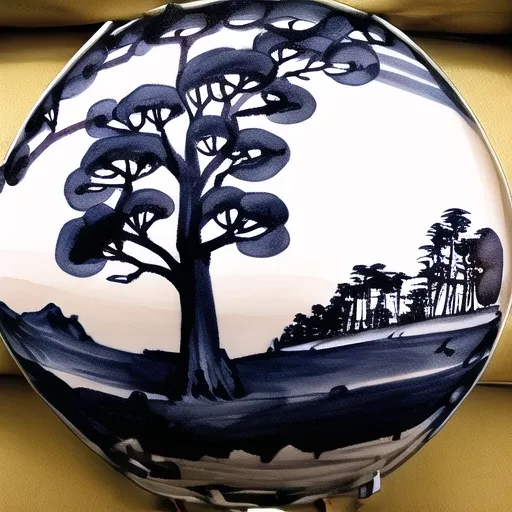masterpiece, best quality, <lora:baekjaaa:1.2>, monochrome, traditional media, tree