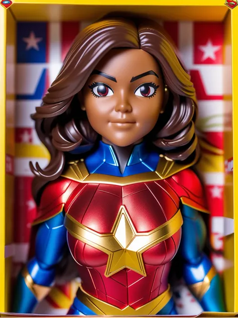 (8k, ultra quality, masterpiece:1.5), (Dutch angle:1.3), ActionFigureQuiron style,action figure box, solo, kamala khan,  focus,  bodysuit, superhero,box,
action figure, toy, doll, character print, (best quality:1.15), (detailed:1.15), (realistic:1.2), (intricate:1.4),  cover page, card, in a gift box, no humans,  gift box, playset, in a box, full body, toy playset pack, in a gift box, premium playset toy box,
<lyco:SDXL1.0_quiron_ActionFigure_v4.1_lycoris:1.0>