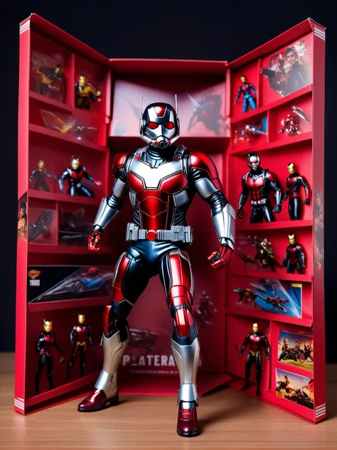 (8k, ultra quality, masterpiece:1.5), (Dutch angle:1.3), ActionFigureQuiron style,action figure box, solo, ant-man,  focus,  bodysuit, superhero,box,horse, horseback riding,
action figure, toy, doll, character print, (best quality:1.15), (detailed:1.15), (realistic:1.2), (intricate:1.4),  cover page, card, in a gift box, no humans,  gift box, playset, in a box, full body, toy playset pack, in a gift box, premium playset toy box,
<lyco:SDXL1.0_quiron_ActionFigure_v4.1_lycoris:1.0>