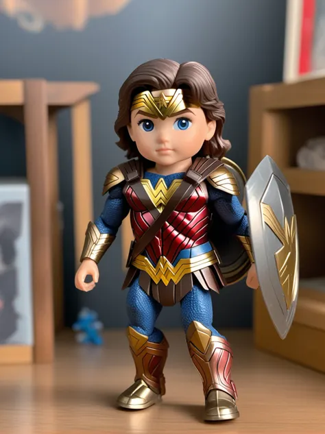 premium playset toy box, (8k, ultra quality, masterpiece:1.5), (Dutch angle:1.3), ActionFigureQuiron style,action figure box, solo, 1boy, standing, male focus, armor, copyright name, wonder woman, logo ,<lyco:SDXL1.0_quiron_ActionFigure_v3_lycoris:0.77>