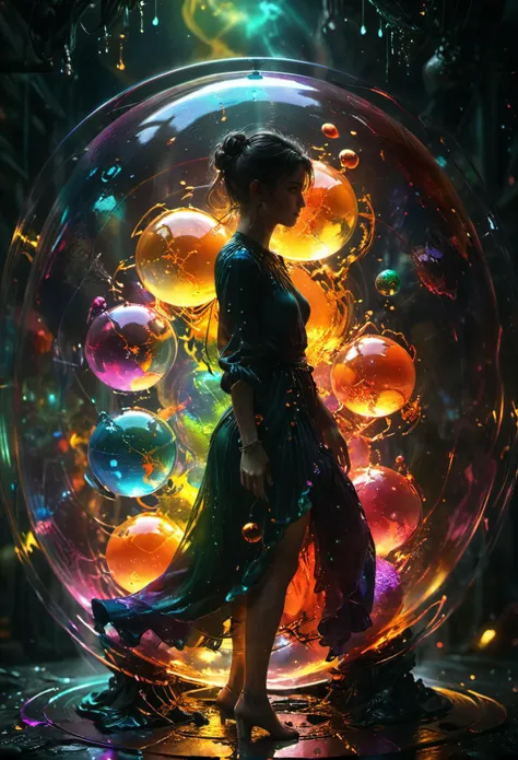 <lora:Lost_In_Dreams:0.75>,bold bright colored globes glow to light a dark space around a beautiful young woman,atmospheric,dramatic, glow effects, godrays, Hand drawn, render, 8k, octane render, cinema 4d, blender, dark, atmospheric 4k ultra detailed, cinematic, Sharp focus, big depth of field, Masterpiece, colors, 3d octane render, 4k, concept art, trending on artstation, hyperrealistic, Vivid colors, extremely detailed CG unity 8k wallpaper, trending on CGSociety, Intricate, High Detail, dramatic