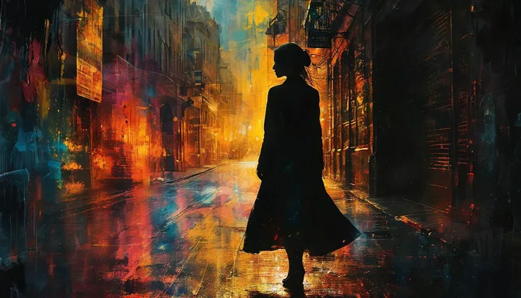 impactful paint of a woman in a street <lora:Lost_In_Dreams:0.8>, highly detailed, 8k, sharp, professional, clear, high contrast, high saturated, , vivid deep blacks, crystal clear