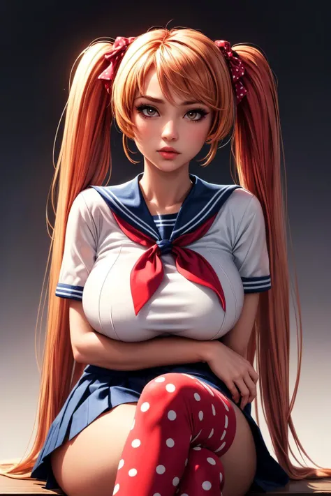 sailor suit, full body photos, first person perspective, delicate faces, delicate fingers, location rooftop, female students, neon lights, golden ratio figure, doyagao, hairclip, twintails, Surrealism, depth of field, anaglyph, Sony FE GM, emphasis lines, high detail, cinematic lighting, drop shadow, first-person view, highres, 8k, award winning, masterpiece, ccurate, high quality, anatomically correct, super detail, textured skin, 4K, retina