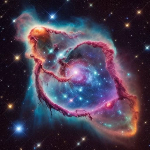 , nebula, constellation, supernova, singularity, red giant, white dwarf, wormhole, galaxies, super galaxies, andromeda galaxy, pillars of creation, canis major, southern ring nebula, vibrantly multicolored bioluminescent supernova remnant Cassiopeia-a, 8K, Sharp Focus, Extended Depth of Field, Very High Quality, High Resolution