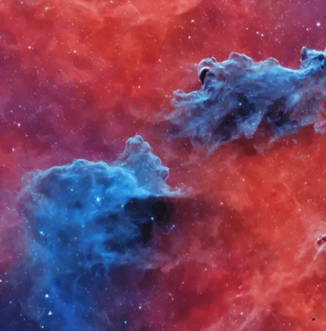 JWST Nebula clouds, darkness in the space, magnificent artwork, blue and purple colour tones, cinematic, 4K, hyperrealism, closeup detail, huge curves, creative, antialiasing