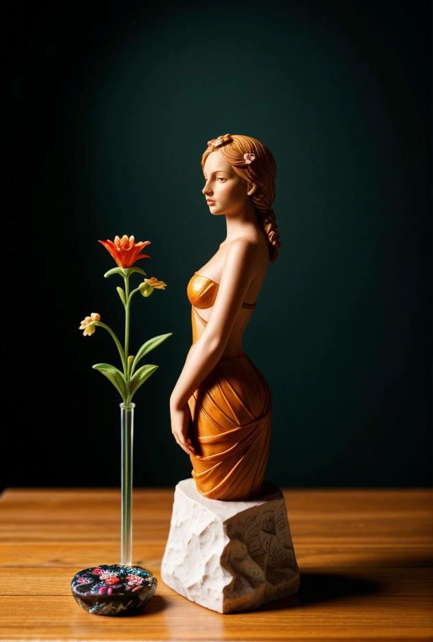 (close up of a grave statue figurine on a table, inspired by Quirizio di Giovanni da Murano, cloisonnism, realistic glass sculpture, 84mm), closeup photo, h 7 0 4, version 3, 1/320, glass flowers, high quality product image , coral reef, flora and fauna, cosmic nebula, dark background christian dior style, with frozen flowers around her, stunning-design, beutifull, side profile artwork, glass figurines, multicoloured, displayed, backlight
<lora:Better_Details:0.6>
<lora:epiC35mm:0.6> epiC35mm
<lora:LCM_1-5:0.7>
<lora:ContrastControl:1.3>
<lora:Colortone_Slider:1.8> bright color