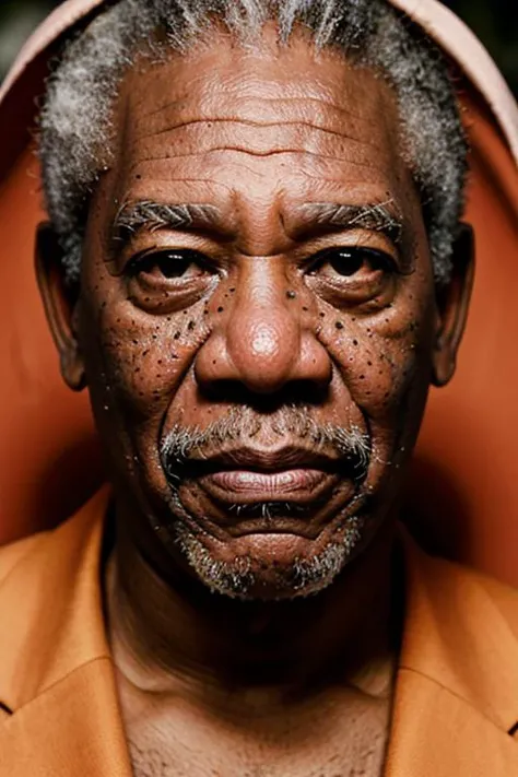 PA7_Portrait-ECU, Morgan freeman, square masculine facial features, happy