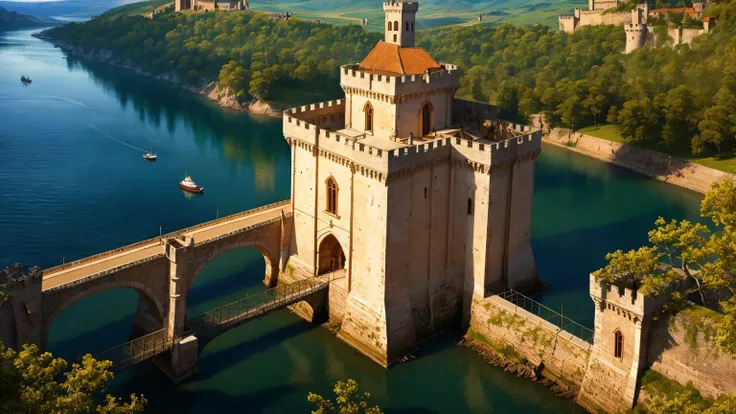 best quality,masterpiece,highly detailed,ultra-detailed, l,<lora:neg4all_bdsqlsz_V3.5:-1> <lora:bg3art:1> bg3,bg3art, scenery, no humans, outdoors, water, tree, tower, building, from above, castle