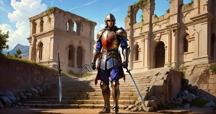 fantasy art game cg,(
best quality,masterpiece,highly detailed,ultra-detailed,
<lora:neg4all_bdsqlsz_V3.5:-1>
<lora:bg3art:1> bg3,bg3art, weapon, armor, sword, holding weapon, scenery, holding, helmet, solo, holding sword, 1other, full armor, ambiguous gender, standing, knight, ruins, stairs, 1boy