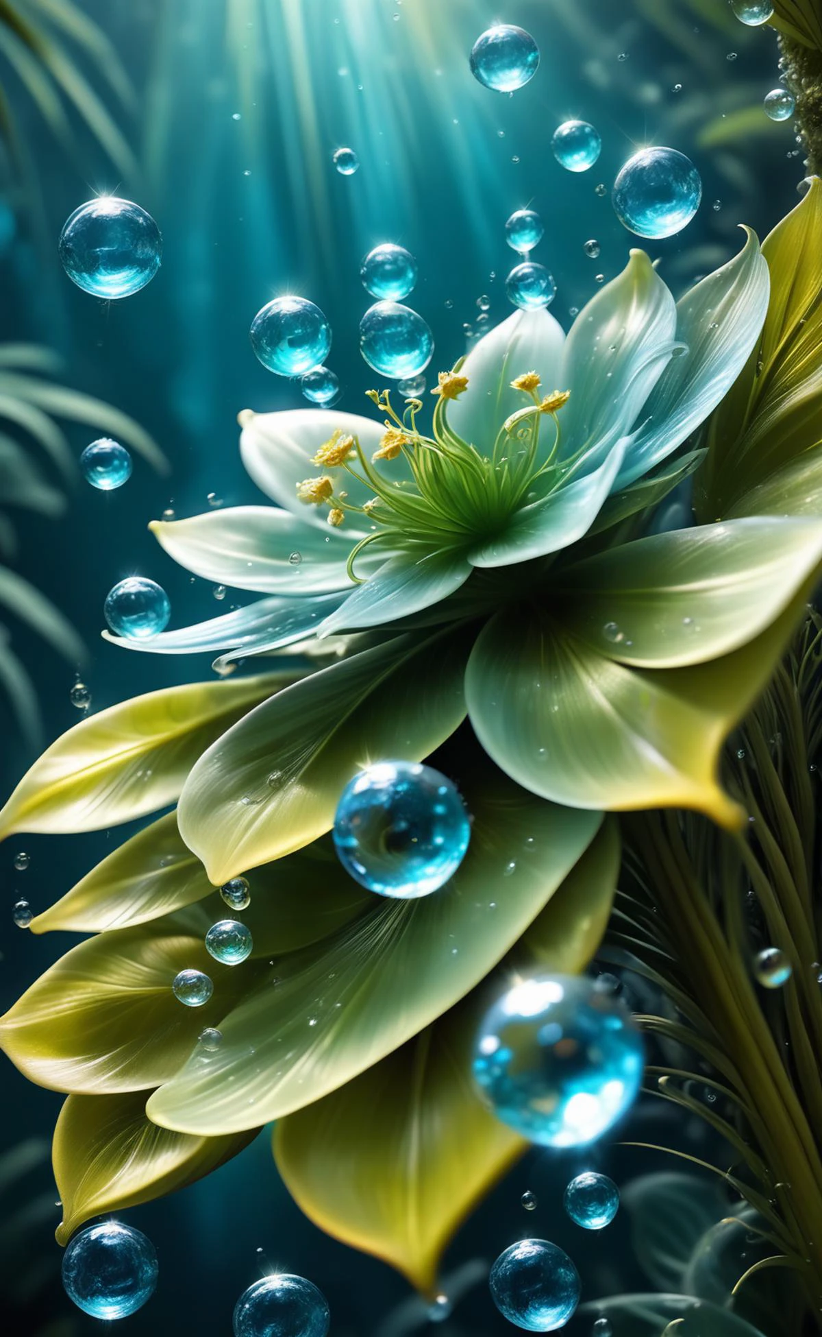 highly detailed photo of a (water elemental), best quality, masterpiece, photorealistic, ultrarealistic, good exposure, upper body, water
A stunning image featuring an alluring Water Nymph (girl by Fullwater:1) in a mystical setting. She holds a radiant, glowing water symbol, and intricate water effects swirl gracefully around her.
Waves gently lapping at her feet, suspended water droplets, and twisting streams of water in shades of blue and turquoise.
Lush, green foliage and moss-covered rocks with cascading water, enhanced by fireflies and magical sparkles.
Stunningly beautiful, with flowing hair that shimmers like water, reflecting grace, beauty, and ancient wisdom."
<lora:AddMoreDetails:0.8>
<lora:water_concept:0.6>
<lora:fairy:0.8>