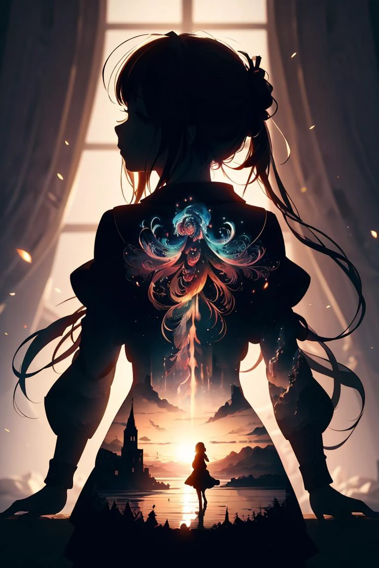 (masterpiece, best quality), 1girl, <lora:silhouette:0.8> silhouette