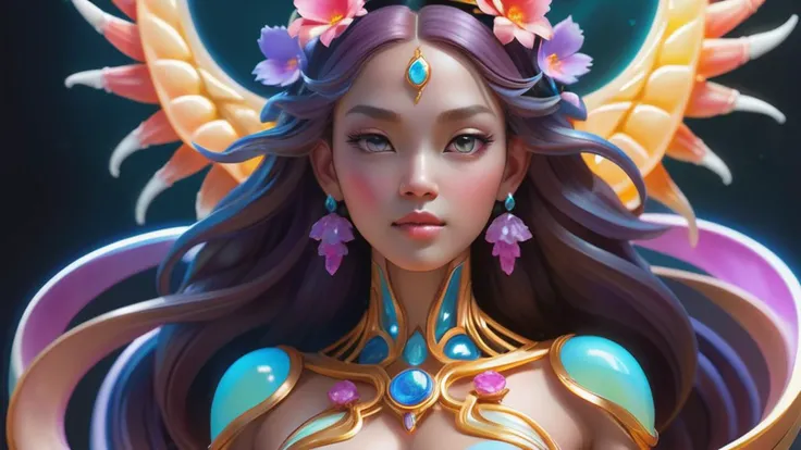 jelly girl in jelly land, (jelly body:1), colorful, cyborg, superb texture, hyper realistic, super rim light, insanely detailed, digital painting, speed painting, goddess of flower, Exquisite lines and patterns, goddess of chip circuit, glow, glittering, aura, translucent, goddess of elegance,goddess of beauty,goddess of grace, goddess of
aesthetics, goddess of exquisite,goddess of sublime,goddess of magnificence,goddess of splendor,goddess of grandeur,goddess of allure, goddess of diamon, goddess of jewelry, cinematic lighting, (goddess of dragon)