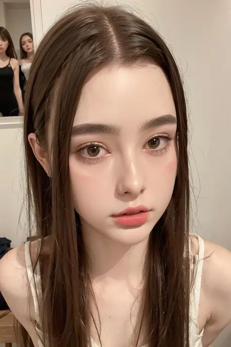 <lora:dashaTaran_v10:0.5>, <lora:InsgirlTara_v10:0.75>, 1girl, realistic, portrait, realistic humid skin, extremely detailed face, extremely detailed eyes, v-shaped slim face, kpop makeup, 8.5 heads figure