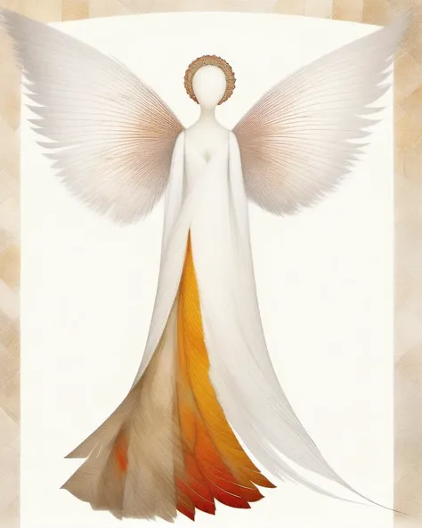 colorful, similar to illustrations of manuscripts, Iranian miniatures <lora:Fstyle_CG:0.9> female angel, without a face, Fractal feather, robe, <lora:Gabriel Pacheco Style:0.8> Gabriel Pacheco Style page <lora:SDXL_White_Sa_May:0.6> white <lora:F-Style:0.3>